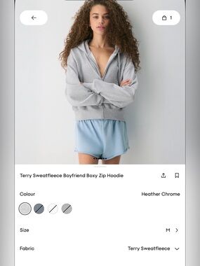Aritzia terry sweatfleece zip up